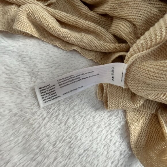 Eileen Fisher Petite Womens PL Organic Linen Sweater Beige Round-Neck Pullover - Picture 4 of 7